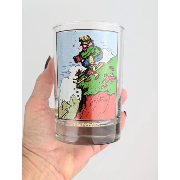 Vintage 1982 Arby’s 12oz Collectible Glass Gary Patterson Cartoon Ski Humor - Picture 6 of 8